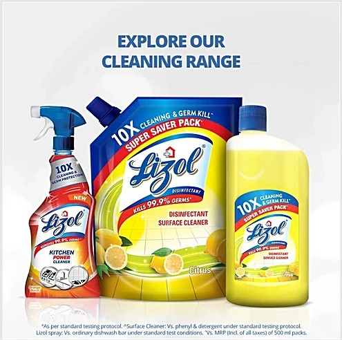 Lizol Surface Cleaner – Sandal, 500ml - Image 4
